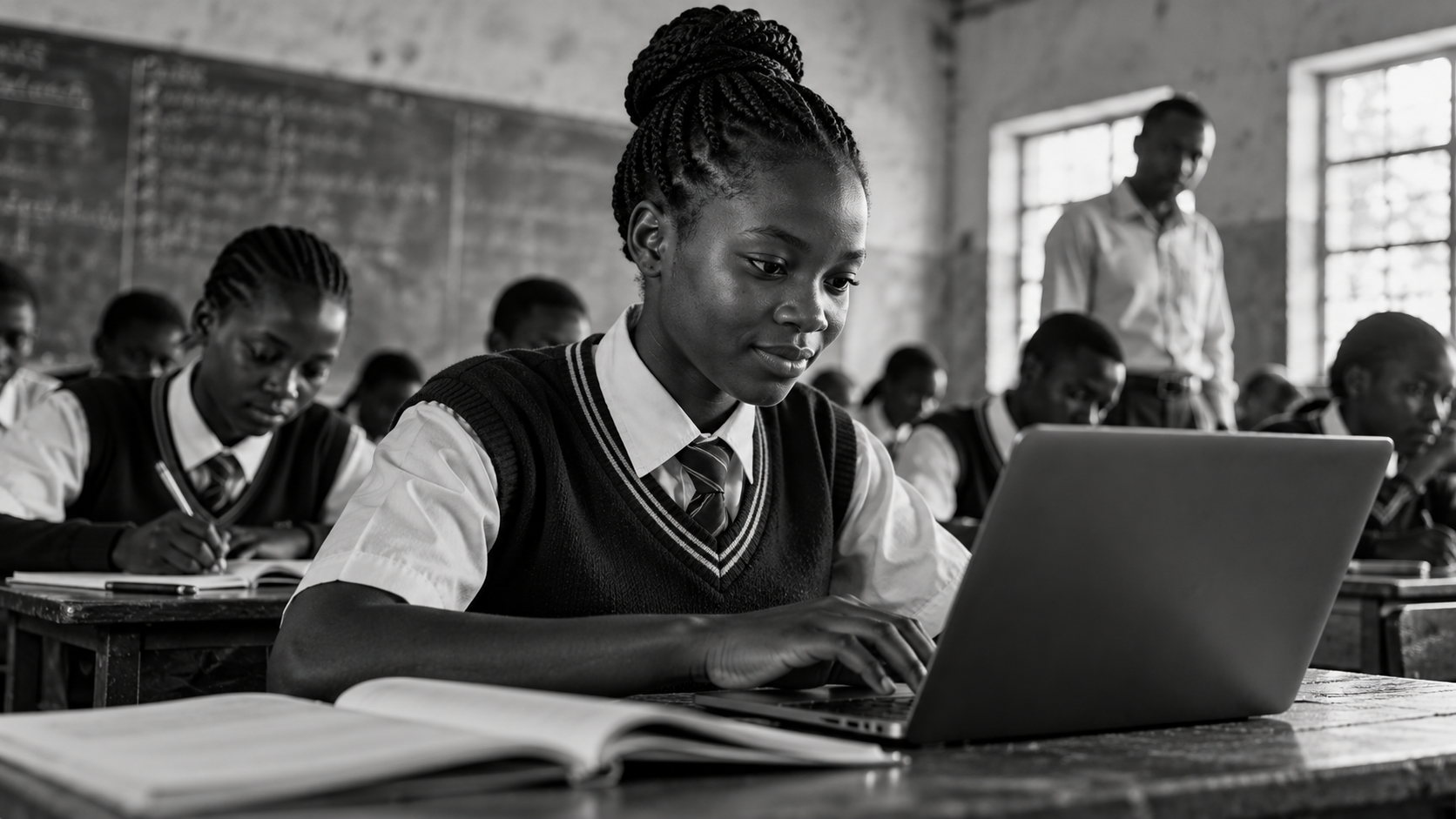 Focused learning in a bright classroom