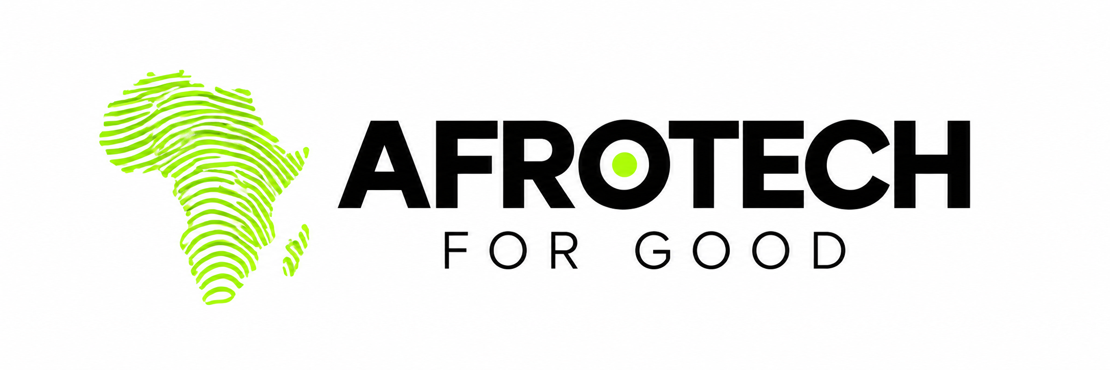Afrotech for Good — neon Africa fingerprint logo